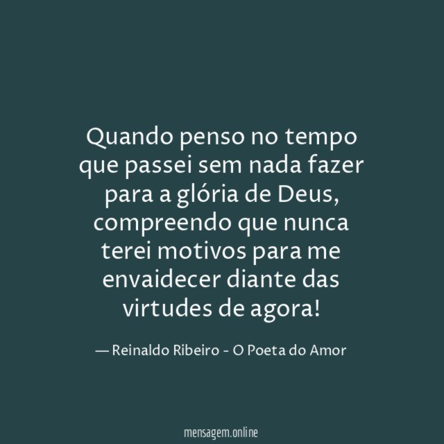 Quando penso no tempo que passei sem nada