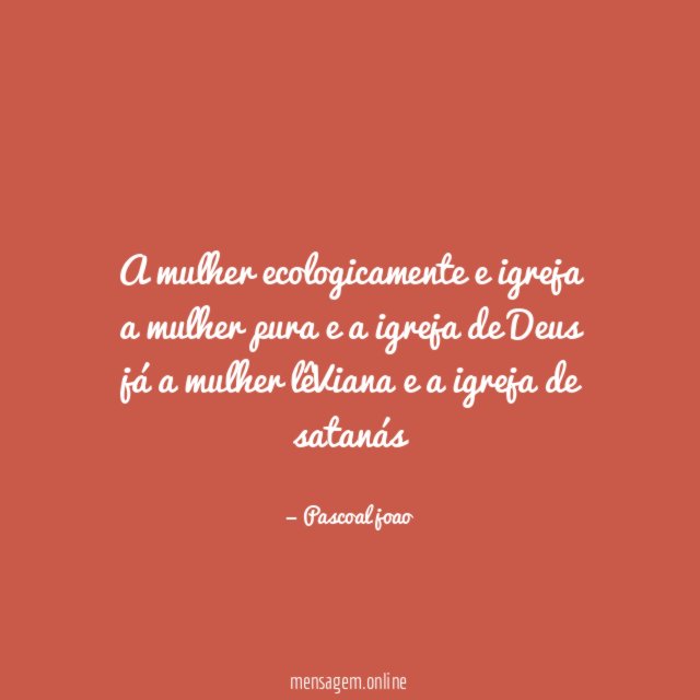 A mulher ecologicamente e igreja a mulher pura
