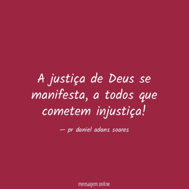 A justiça de Deus se manifesta