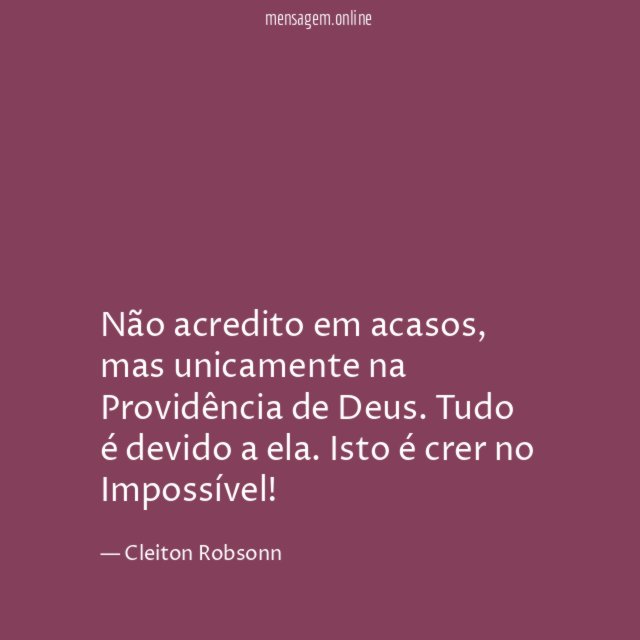 Não acredito em acasos