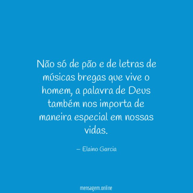 Não só de pão e de letras de