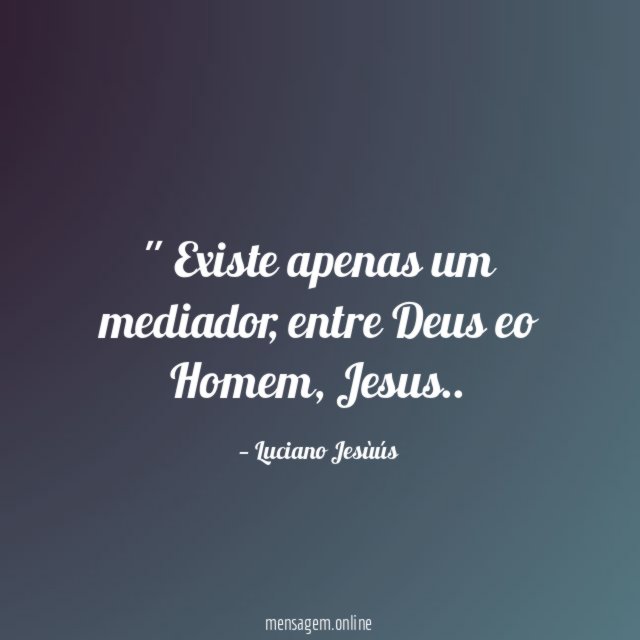 ' Existe apenas um mediador