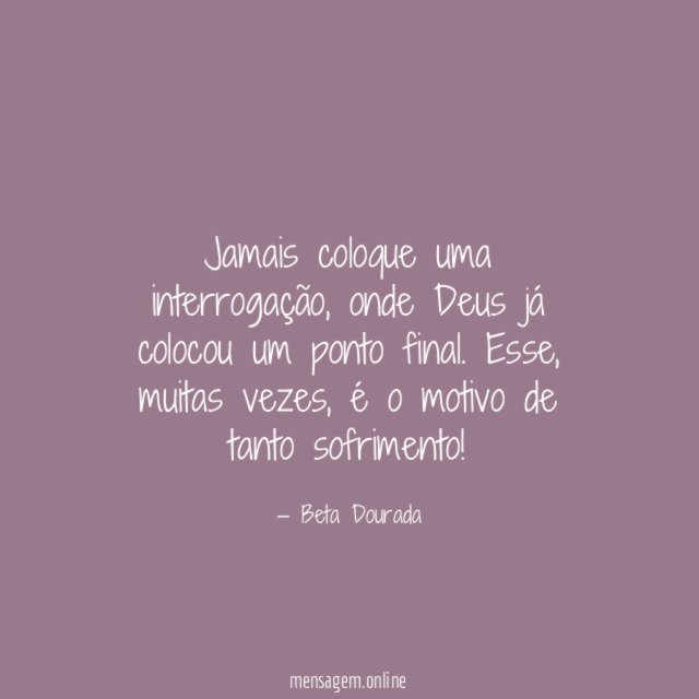 Jamais coloque uma interrogação