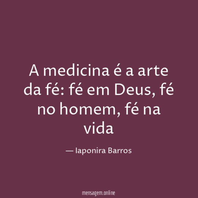 A medicina é a arte da fé