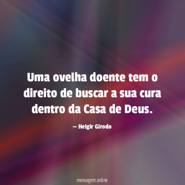 Uma ovelha doente tem o direito de buscar