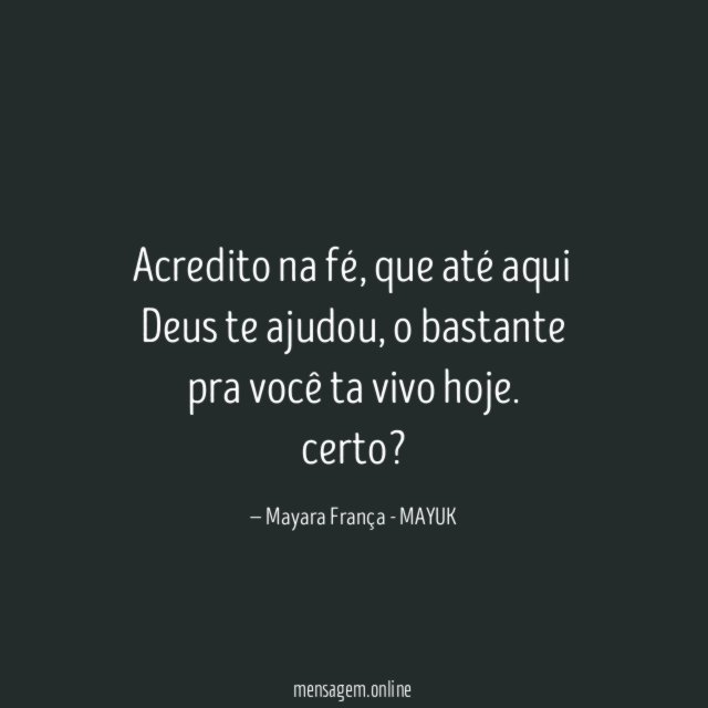 Acredito na fé