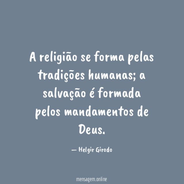 A religião se forma pelas tradições humanas