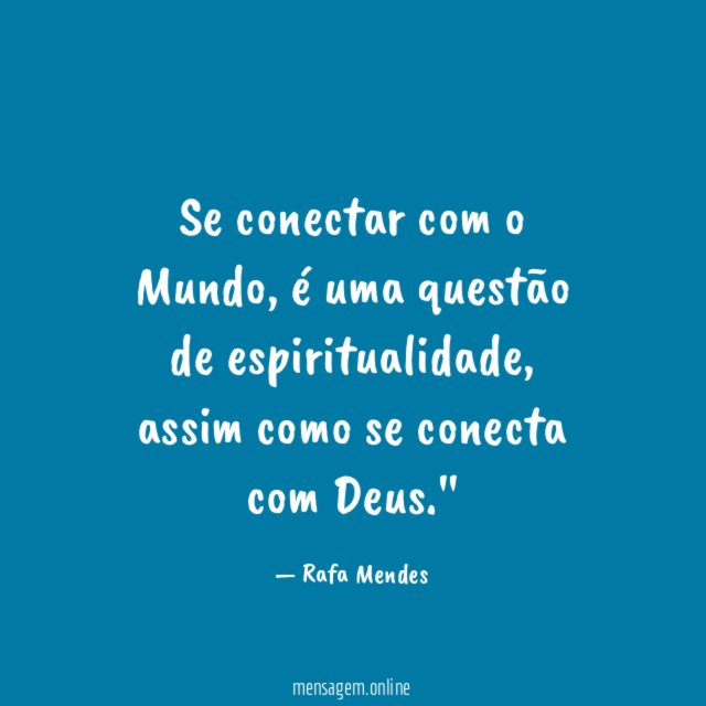 Se conectar com o Mundo