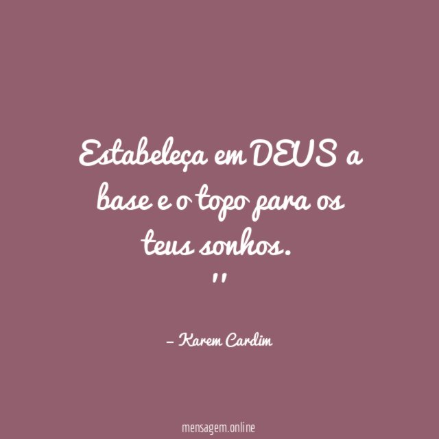 Estabeleça em DEUS a base