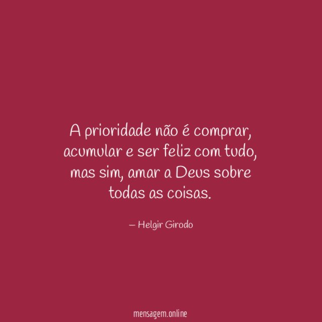 A prioridade não é comprar