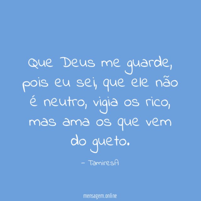 Que Deus me guarde
