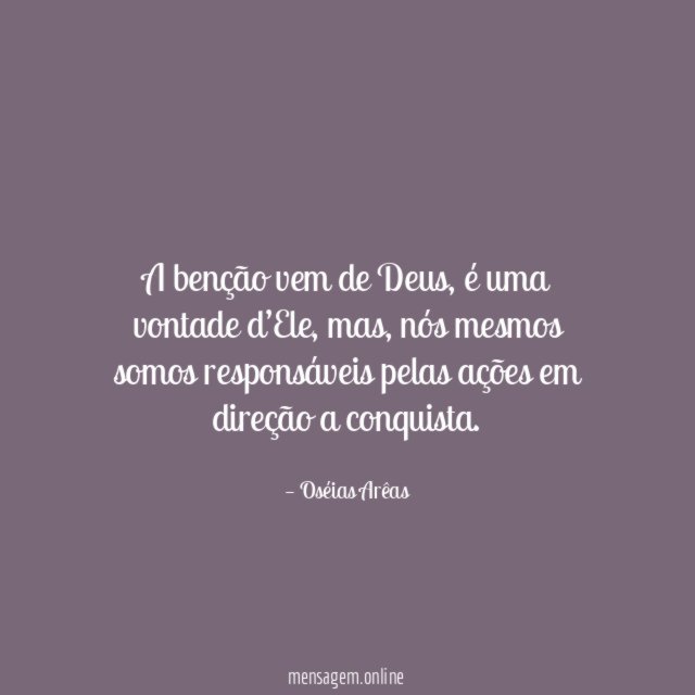 A benção vem de Deus