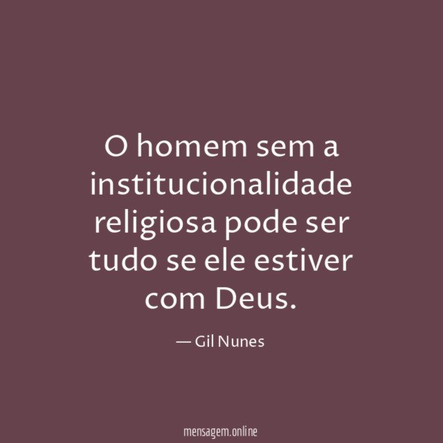 O homem sem a institucionalidade religiosa pode ser