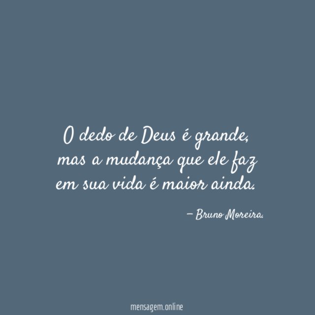 O dedo de Deus é grande