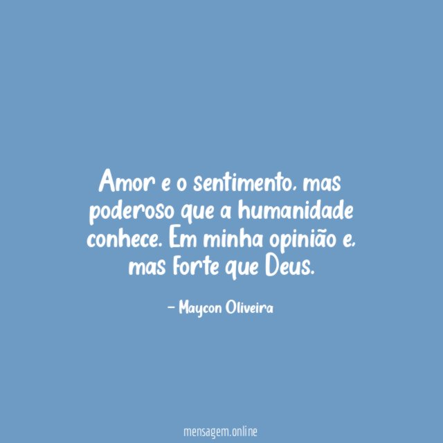 Amor e o sentimento
