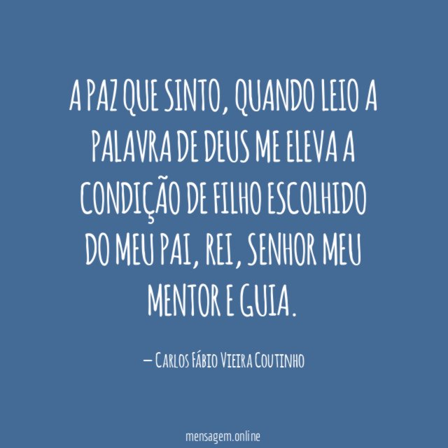 A PAZ QUE SINTO
