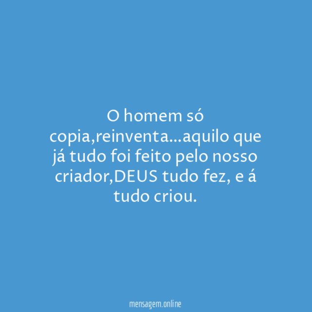 O homem só copia