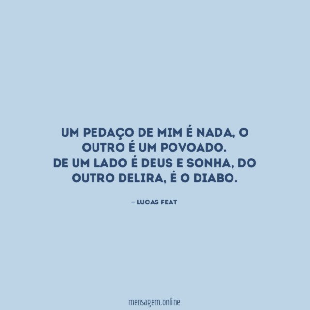Um pedaço de mim é nada