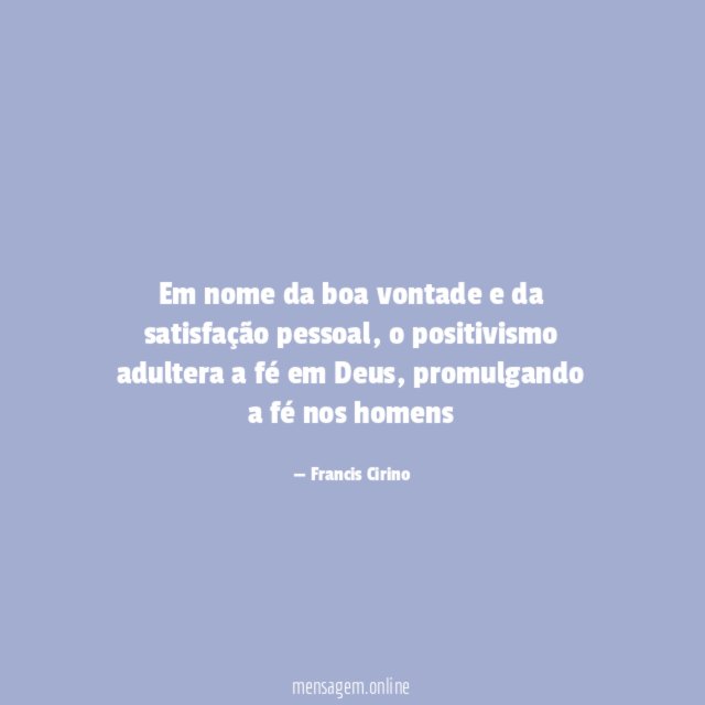 Em nome da boa vontade e da satisfação pessoal