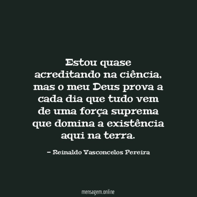 Estou quase acreditando na ciência