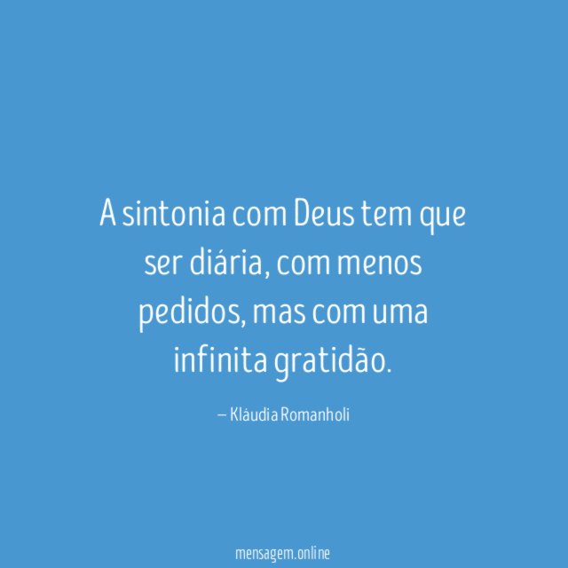 A sintonia com Deus tem que ser diária