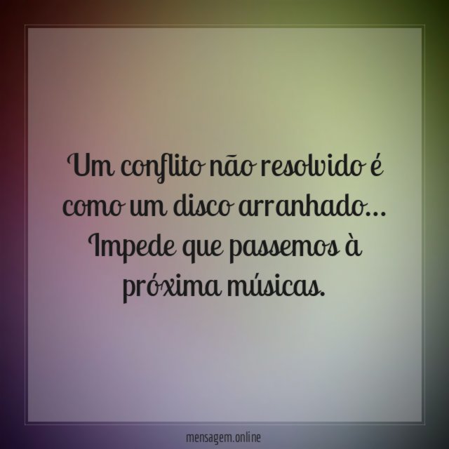 Um conflito não resolvido