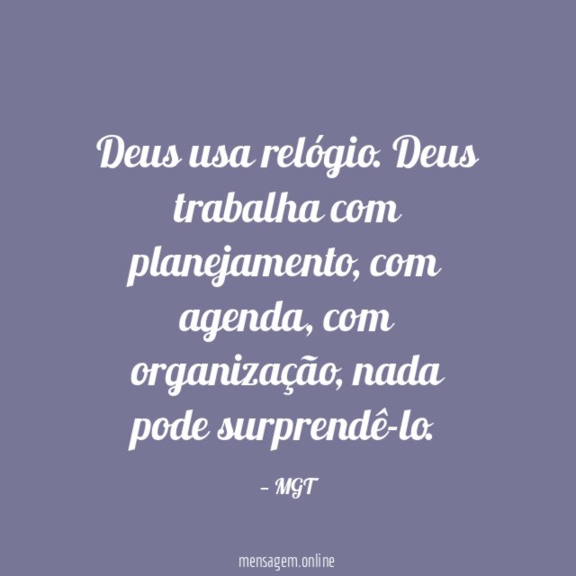 Deus usa relógio