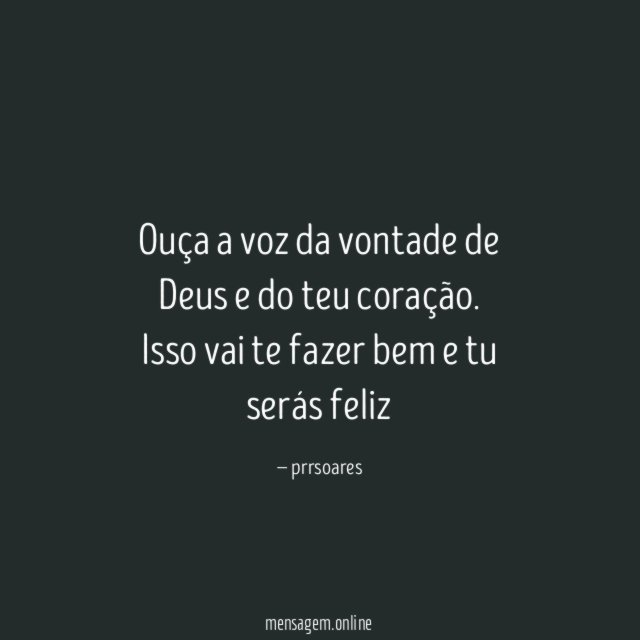 Ouça a voz da vontade de Deus