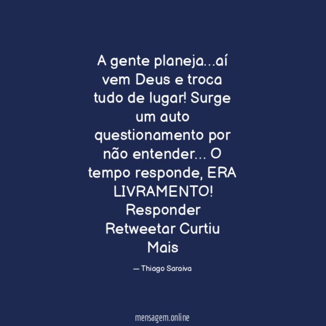 A gente planeja