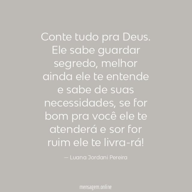 Conte tudo pra Deus