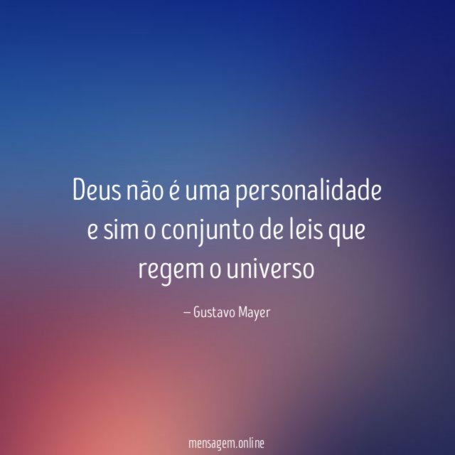 Deus não é uma personalidade e sim