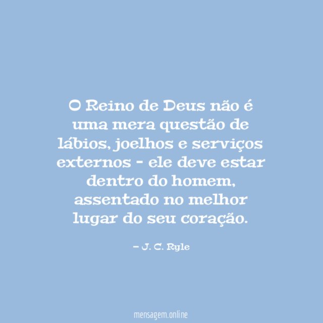 O Reino de Deus não é uma mera