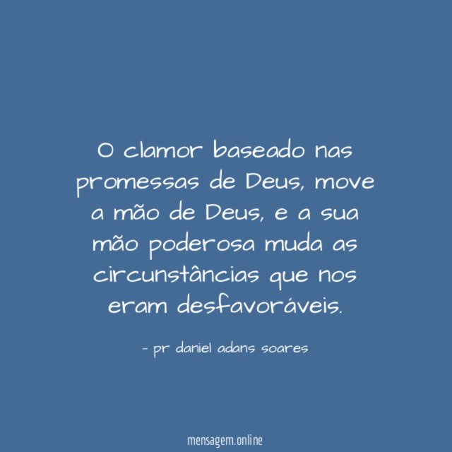 O clamor baseado nas promessas de Deus