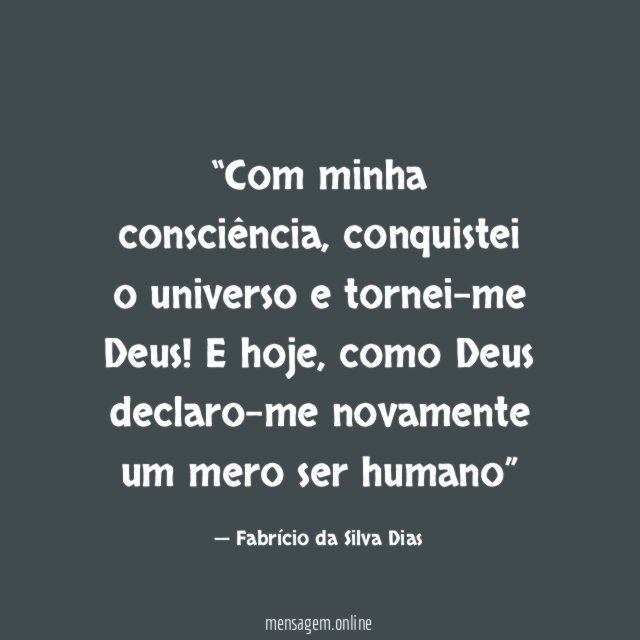 Com minha consciência
