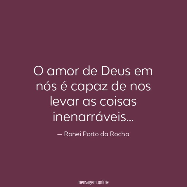 O amor de Deus em nós é capaz