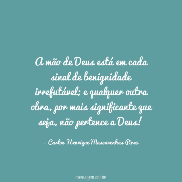 A mão de Deus está em cada sinal