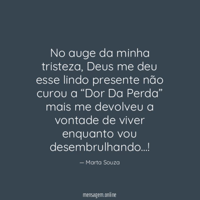 No auge da minha tristeza