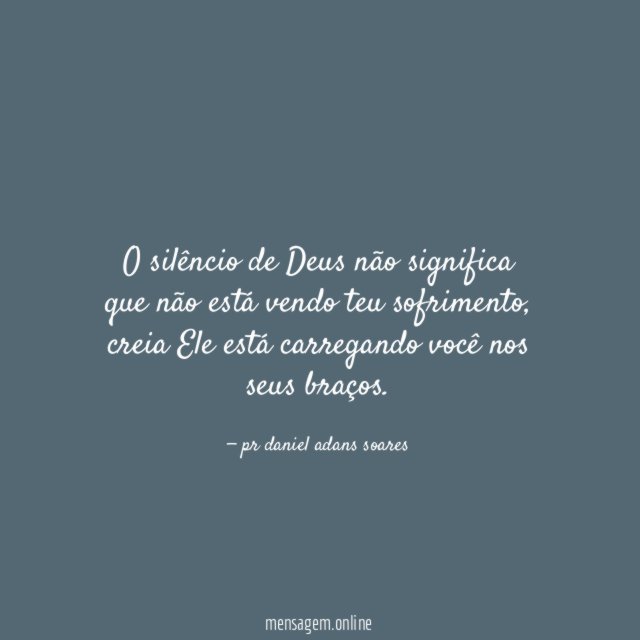 O silêncio de Deus não significa que não