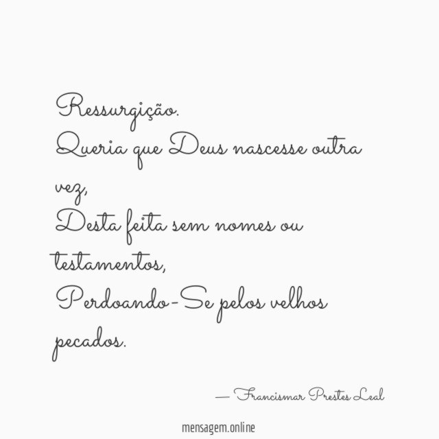 Ressurgição.