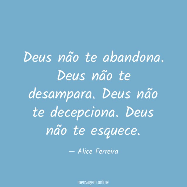 Deus não te abandona