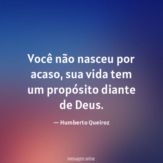 Você não nasceu por acaso