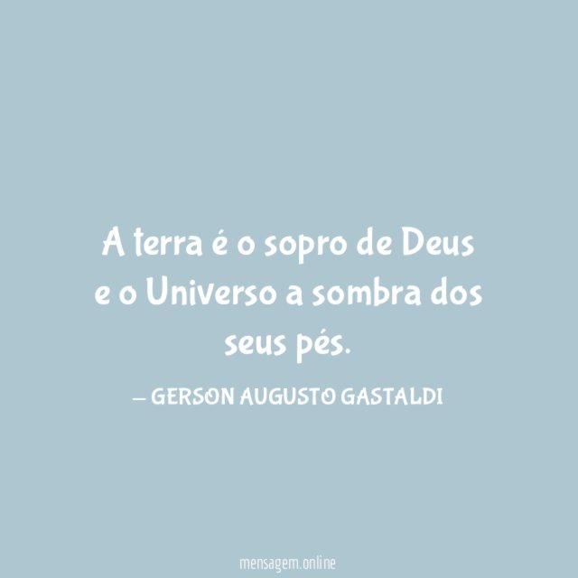 A terra é o sopro de Deus