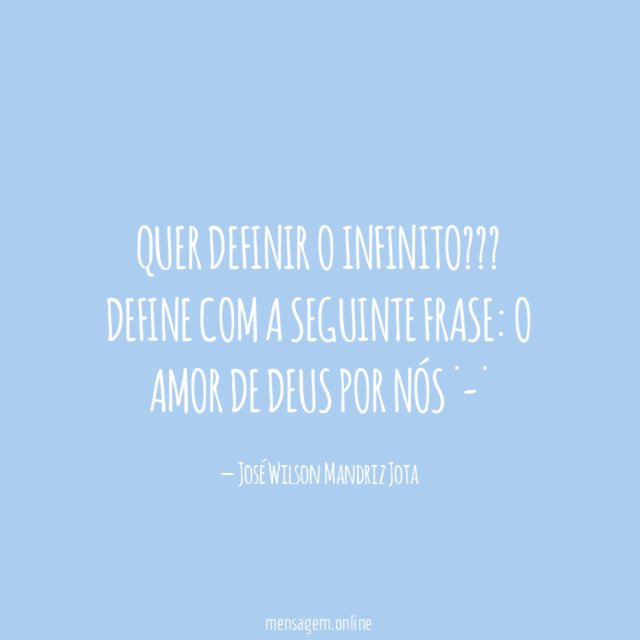 Quer definir o infinito
