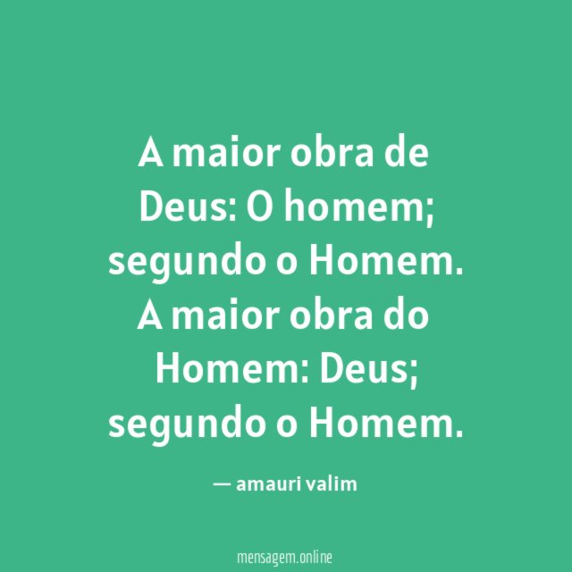 A maior obra de Deus