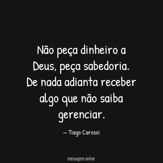 Não peça dinheiro a Deus