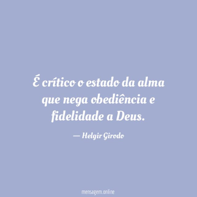 É crítico o estado da alma que nega