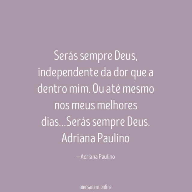 Serás sempre Deus