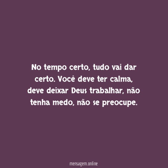 No tempo certo