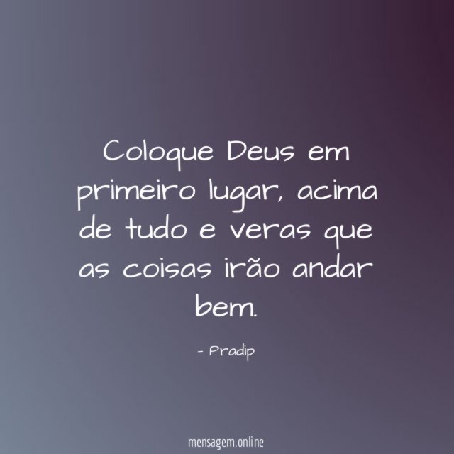 Coloque Deus em primeiro lugar