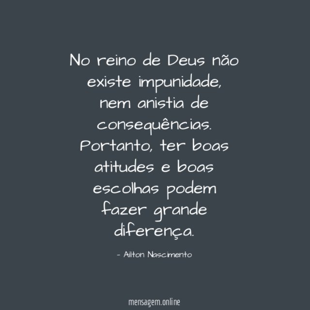 No reino de Deus não existe impunidade